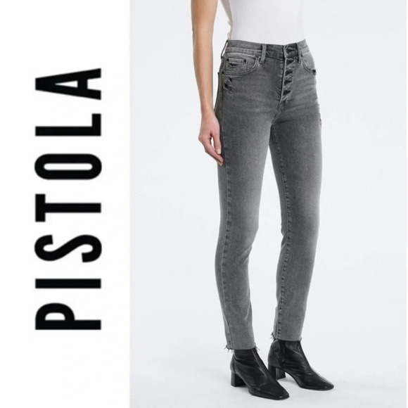 Pistola | Cara Misguided Jeans Button Fly Distressed Raw Cut Hem High Rise EUC - Picture 2 of 11